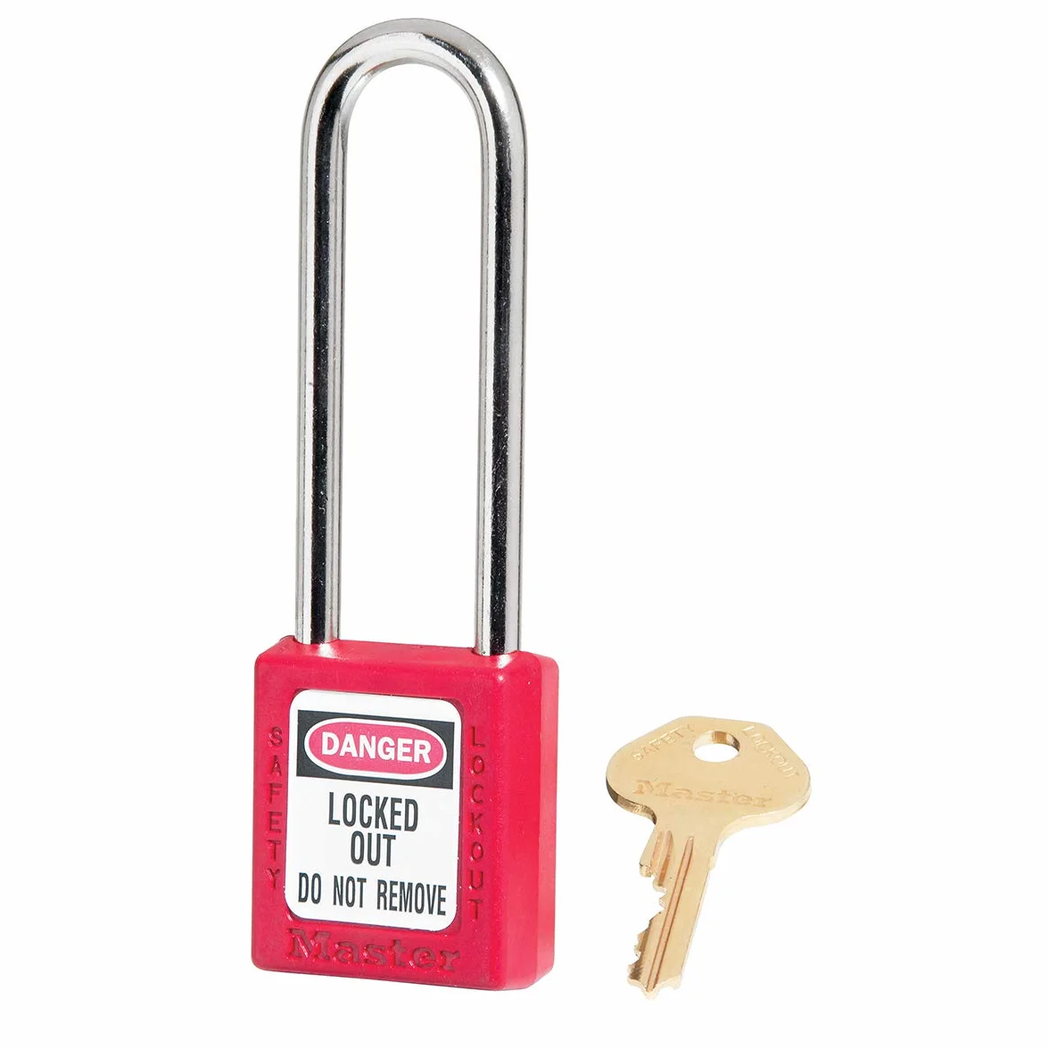 Master Lock 410LTRED - Lucchetto di sicurezza per serratura, extra lunghezza, colore: rosso