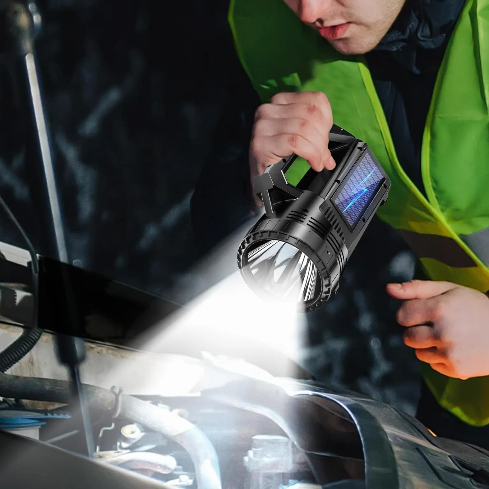 Torcia Solare Ricaricabile Ricaricabile Luminosa Leggera Impermeabile | Torcia A LED Da 800 Lumen Per Uso Esterno Per Campeggio Escursionismo Backpacking Trekking Pesca Notturna Viaggi Avventura A