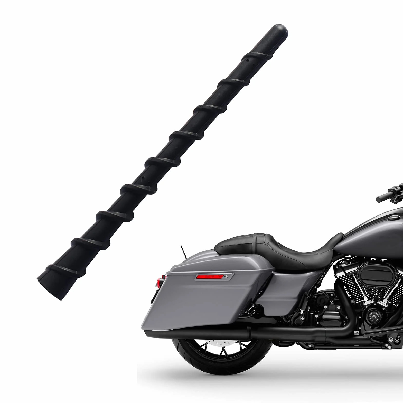 Antenna per moto corta 17,8 cm compatibile con Harley Davidson Tour Electra Road Glide Trike Ultra Classic 1989-2021 | in gomma morbida | progettata per una ricezione radio ottimizzata