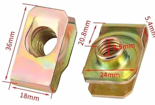 Dado convesso universale a forma di U, 10 pezzi, clip di fissaggio M10