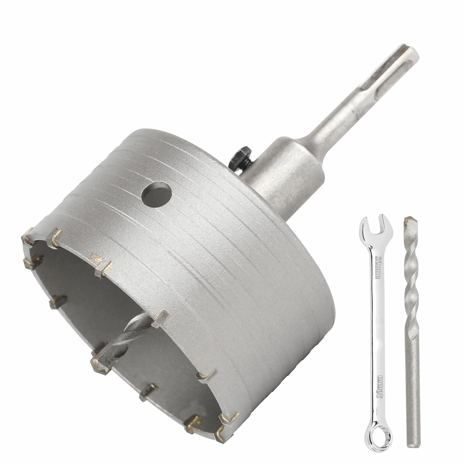 Carotatrice a Tazza per Muro Ø 105mm SDS PLUS 110mm Punta Centraggio 8mm Sega per Calcestruzzo