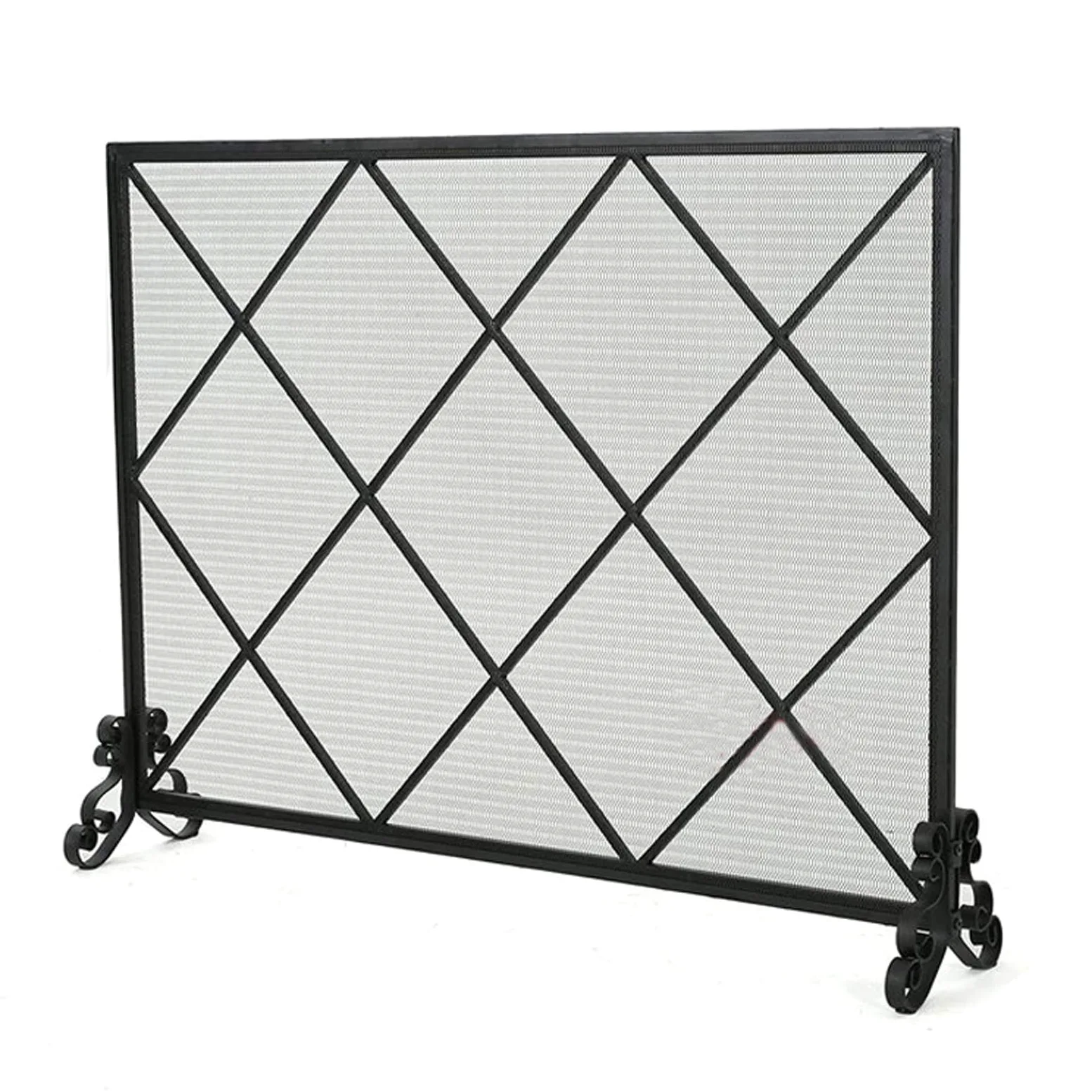 Schermi per Caminetti di Guardia Schermo in ferro battuto for camino in ferro battuto Schermo di ferro Art Camino Schermo divisorie Frence Schermo antincendio e antiscivolo Schermo camino, 39 "W x 30.