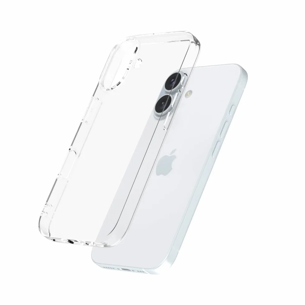 Captor Cover iPhone 16, Custodia Trasparente in Silicone Morbido, Protezione Fotocamera, Anti-Ingiallimento, Flessibile e Resistente per iPhone 16 Cover (Bordi Rialzati)