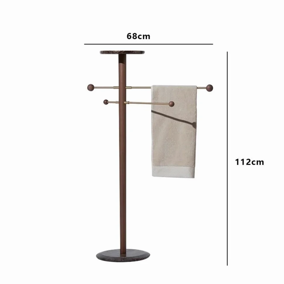Portasciugamani Autoportante Portasciugamani Mobile in Marmo da Terra for Bagno Moderno, Staffa for Bagno, portasciugamani in Stile Semplice e di Lusso Leggero Portasciugamani da Terra(Nero)