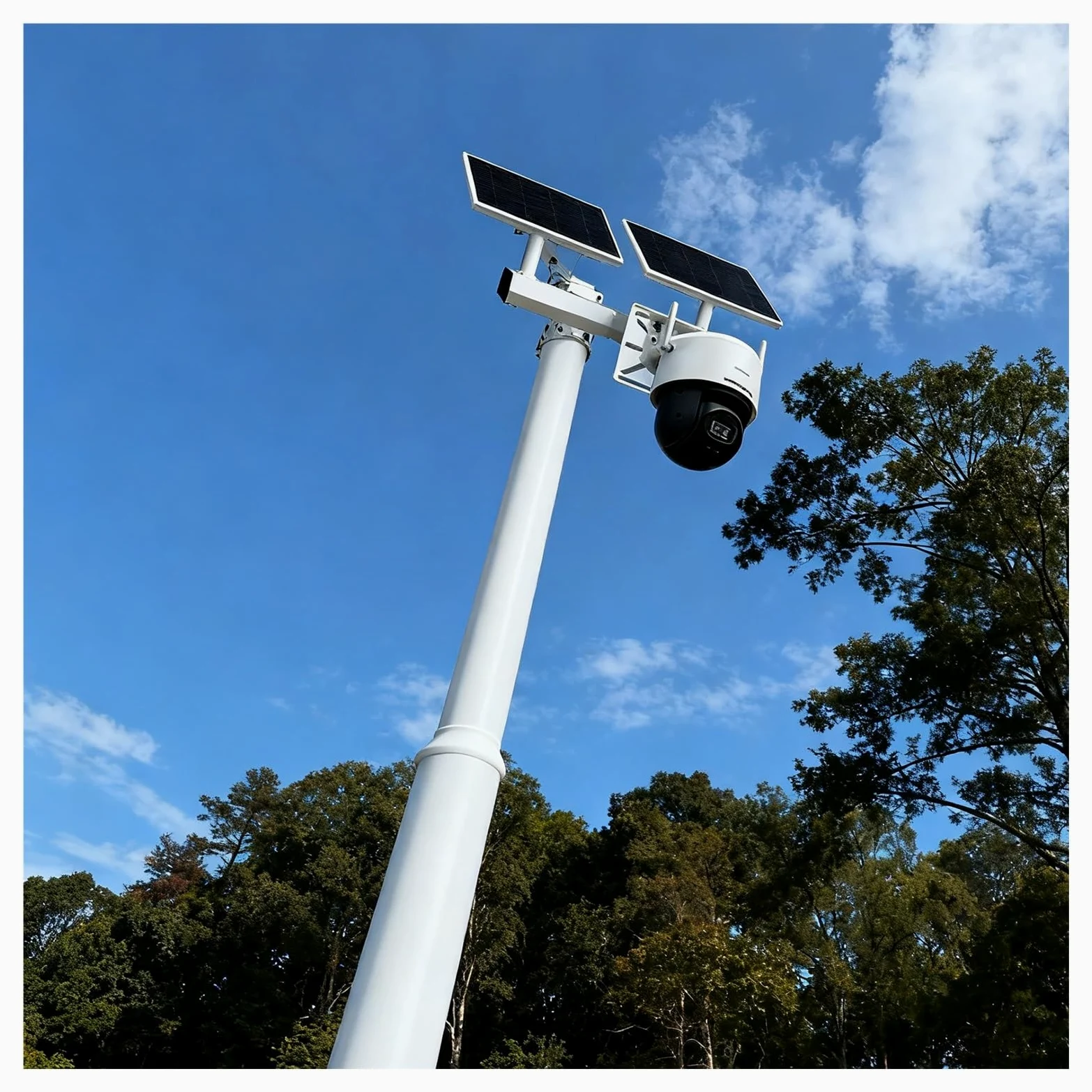 ERRULAN Staffa per Telecamera Esterna Pali Universali per Telecamere di Sicurezza per Palo di Montaggio per Sorveglianza Esterna, Colonna Portante per CCTV(Double,Height 4.5m/14.8 ft)
