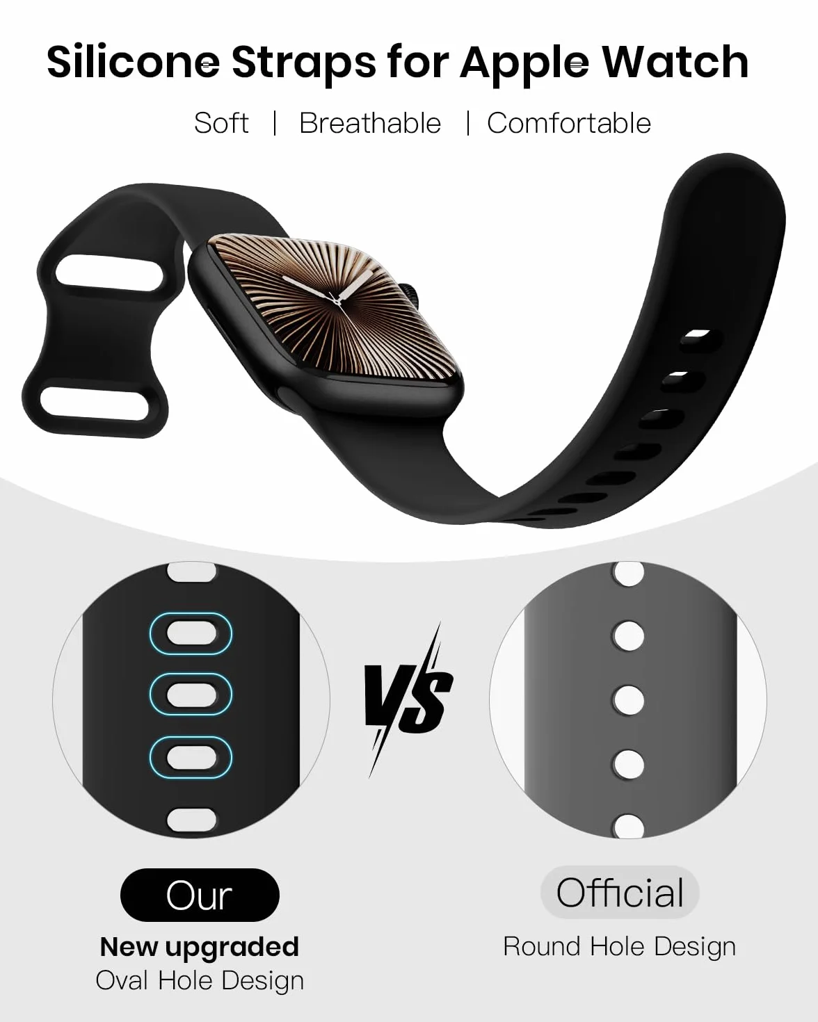 Yoohoo Cinturini Compatibile con Cinturino Apple Watch 44mm 40mm 46mm 45mm 42mm 41mm 38mm 49mm Donna Uomo, Sportivi Silicone Compatibile con Apple Watch Series 11 10 9 8 7 6 5 4 3 2 1 SE Ultra 3 2 1