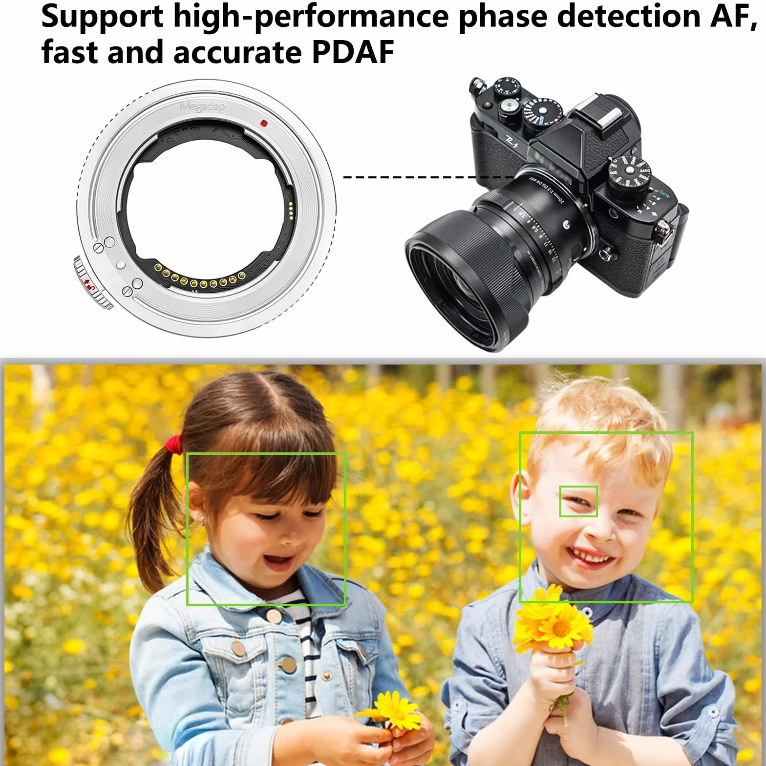 Megadap ETZ21 PRO+ - Adattatore per obiettivo con messa a fuoco automatica, apertura elettronica integrata, compatibile con fotocamera Nikon Z Zf Z9 Z8 Z7 Z6 Z7II Z6II Z5 Z50 ZFC per obiettivi Sony FE