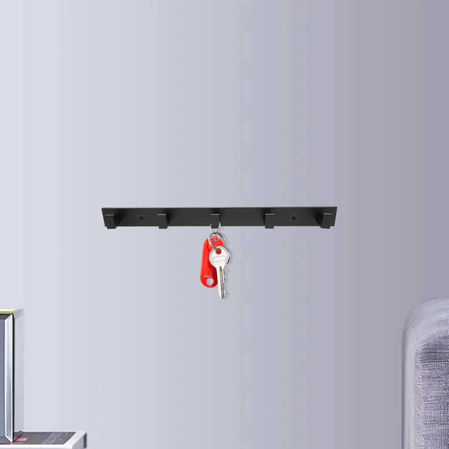 LABRIMP Gancio Adesivo da per Appendere Cappelli e Cappotti in Alluminio Nero Facile da Installare, per Bagno e Cucina su Piastrelle