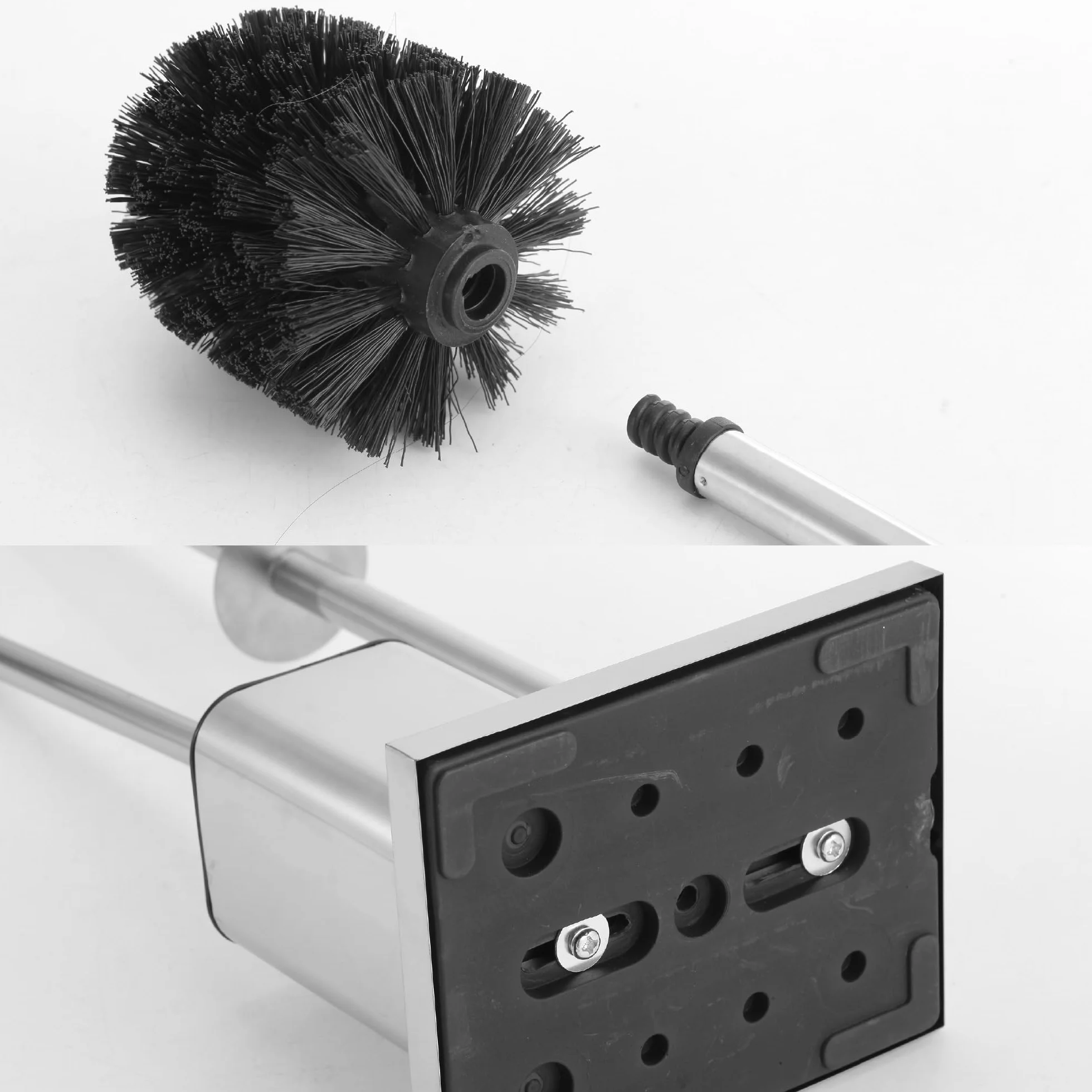 IlGruppone Accessori Bagno da Terra in Acciaio Inox – Piantana Porta Rotolo Carta Igienica con Scopino Water/Porta Salviette Multibraccio - Modello Enea