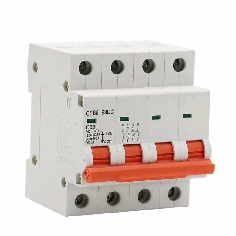 Interruttore Magnetotermico Differenziale 1P 2P 3P 4P DC 250V-1000V 10Mini Solare MCB Fusibile Sistema Fotovoltaico Energia 3/6/10/16/20/25/32/40/50/63/80/100/125A(4,125A)