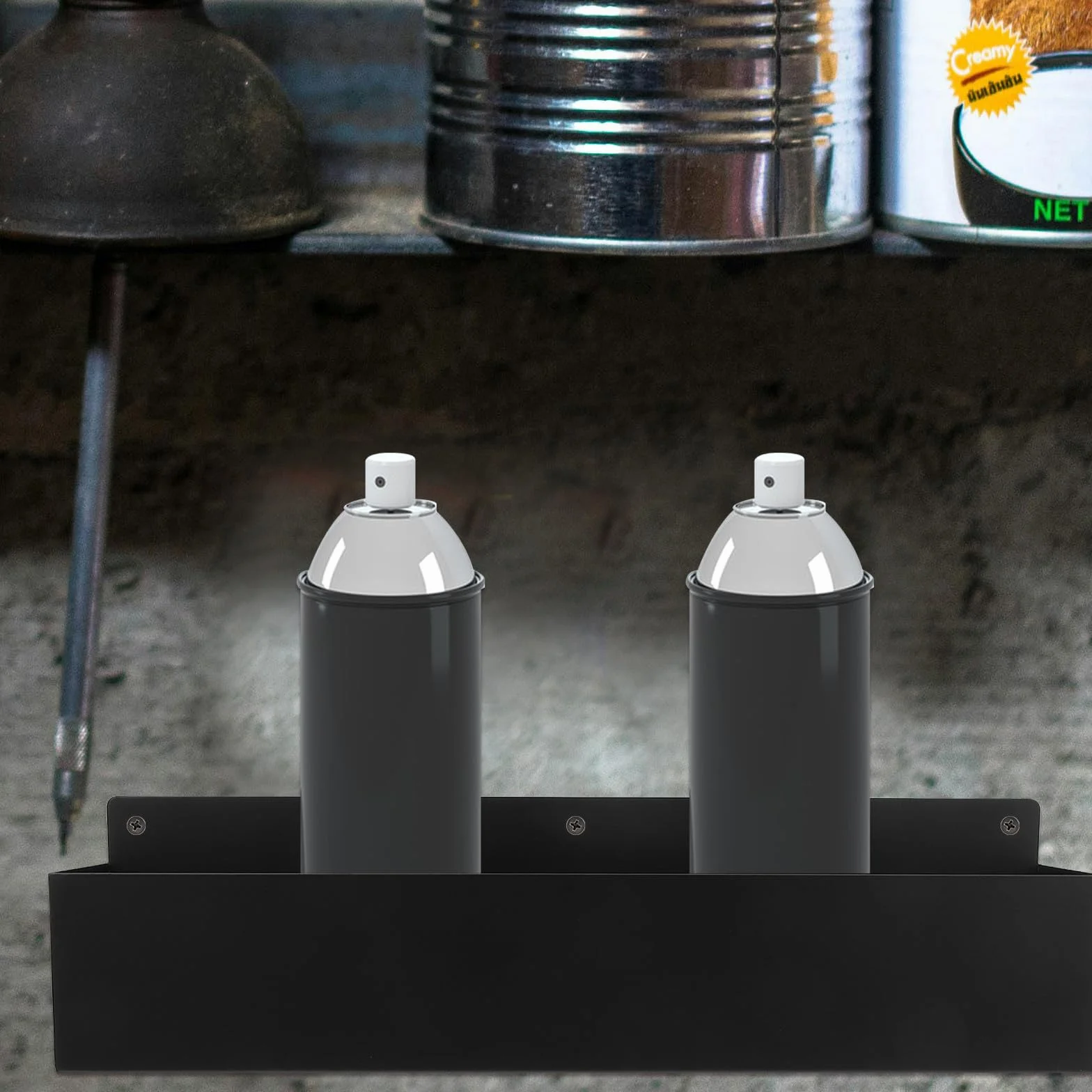 VILLCASE Porta Bombolette Spray a Muro in Ferro Nero Organizer per Garage e Casa