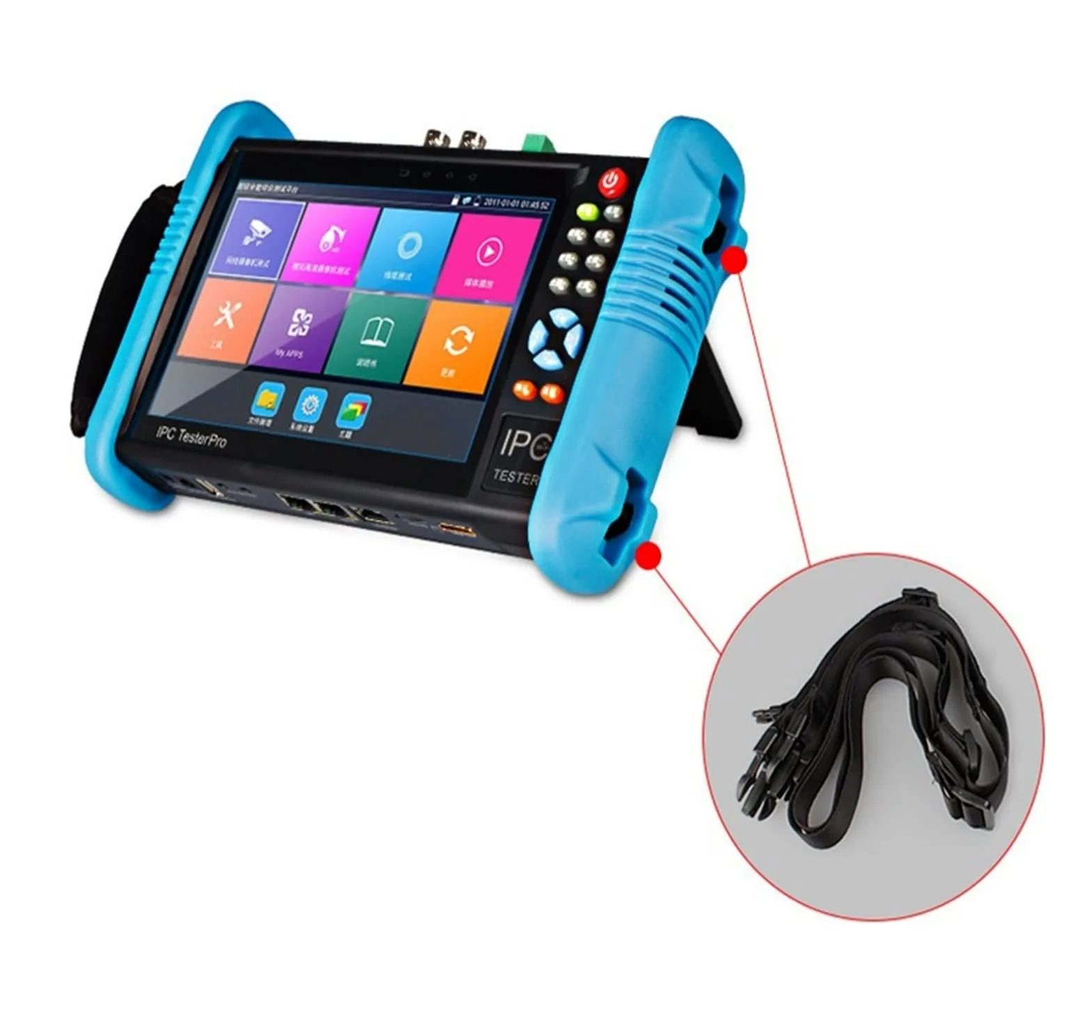 Tester CCTV, Tester CCTV da 7 pollici, tester di videosorveglianza 4K, uscita POE, test WiFi/uscita DC12V portatile