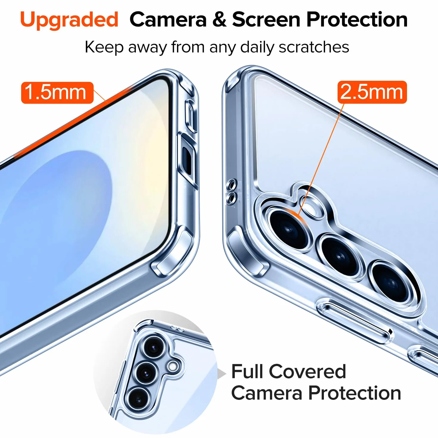 iVoler Anti Ingiallimento Chiaro Cover per Samsung Galaxy S25 5G con 2 Pezzi Pellicola Vetro Temperato, [Antiurto di Grado Militare] Custodia Trasparente Sottile Case