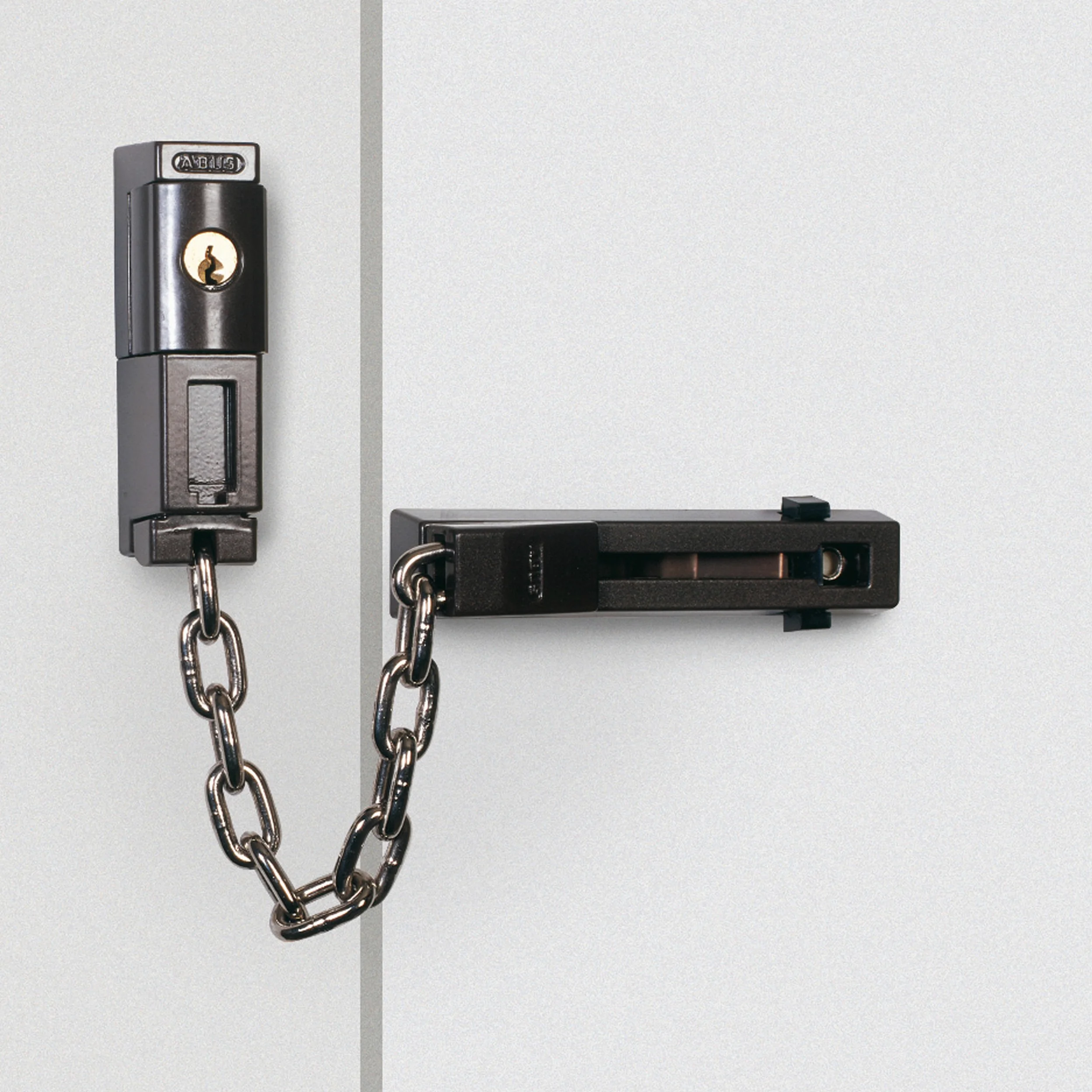 ABUS Catena di Sicurezza SK78 per Porta d'Ingresso - con Chiave | Catena temprata, cilindro a 4 perni girevole, blocco a molla per sicurezza bambini, adatta per porte destra e sinistra