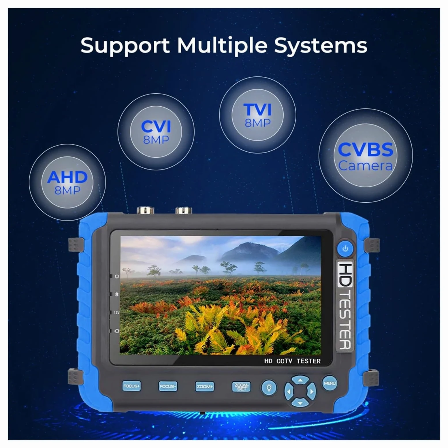 IV8W-L 8MP 4K CCTV Tester Telecamera di Sicurezza Monitor da 5 Pollici for 4 in 1 TVI AHD CVI Tester analogico for telecamere di Sicurezza Test Video | CCTV Tester IV5