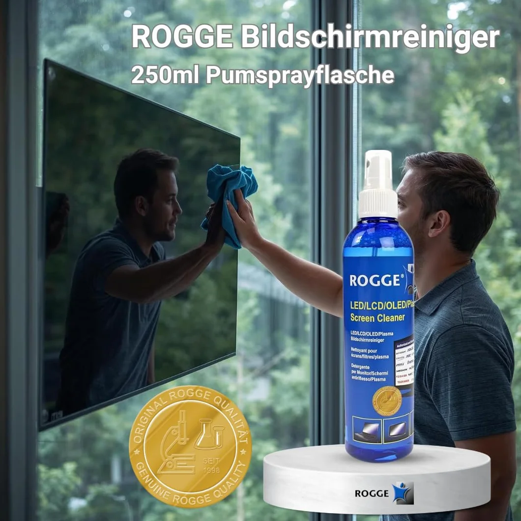 ROGGE DUO-Clean Original. LCD, TFT, LED TV Touch Screen + Plasma Cleaner incl. Microfiber Wipes 38x40cm.The Original since 1998.