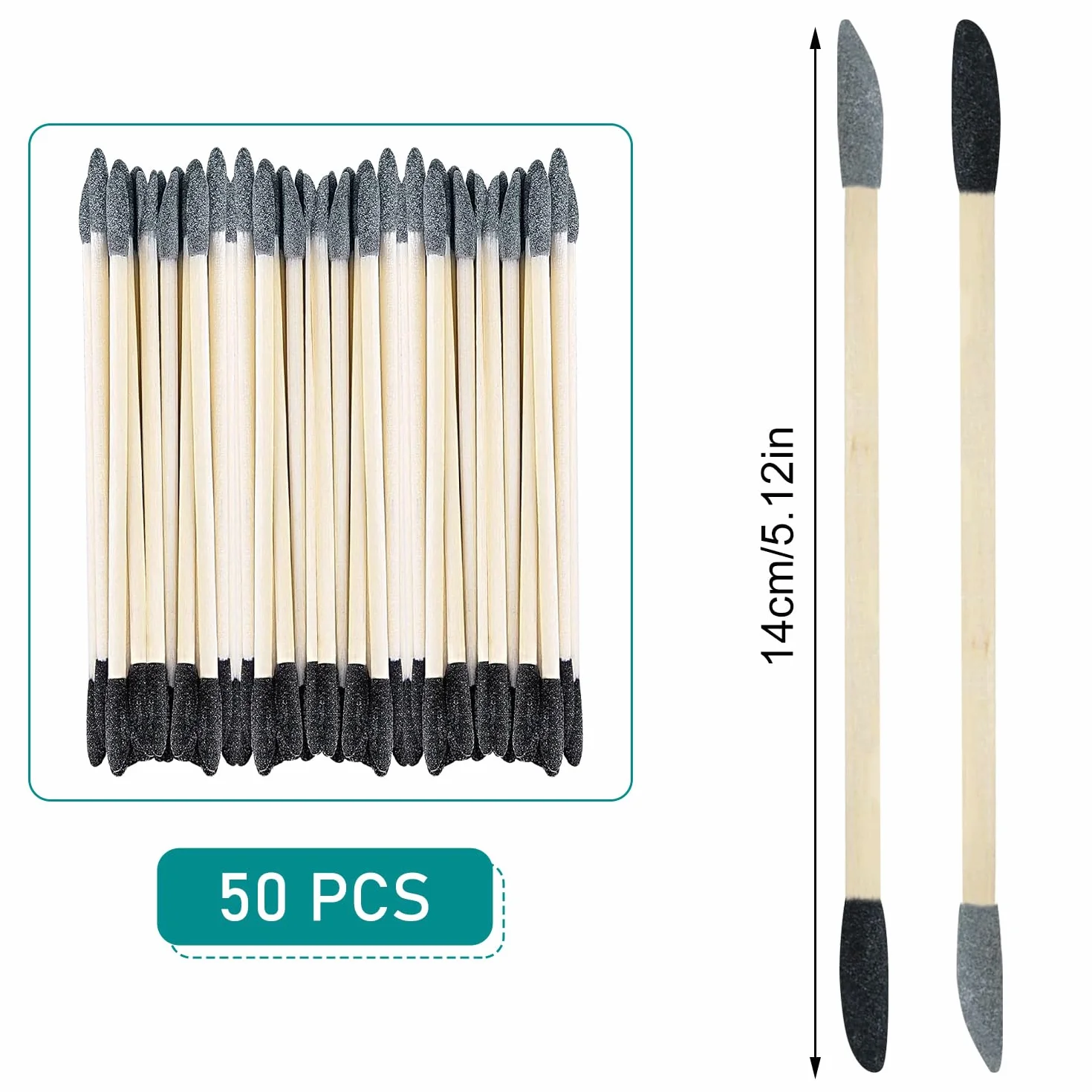 Bastoncini Abrasivi 2 in 1 Set, Granulometria 150 Nero e 280 Grigio, Betulla, per Modellismo Gundam Legno Nail Design
