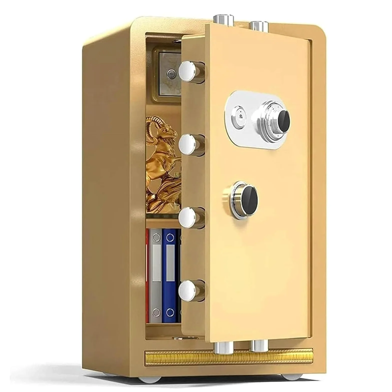Cassaforte di sicurezza in acciaio e cassetta di sicurezza con password meccanica for armadietti portavalori for gioielli e ufficio di casa e hotel(Gold,80x45x38cm)