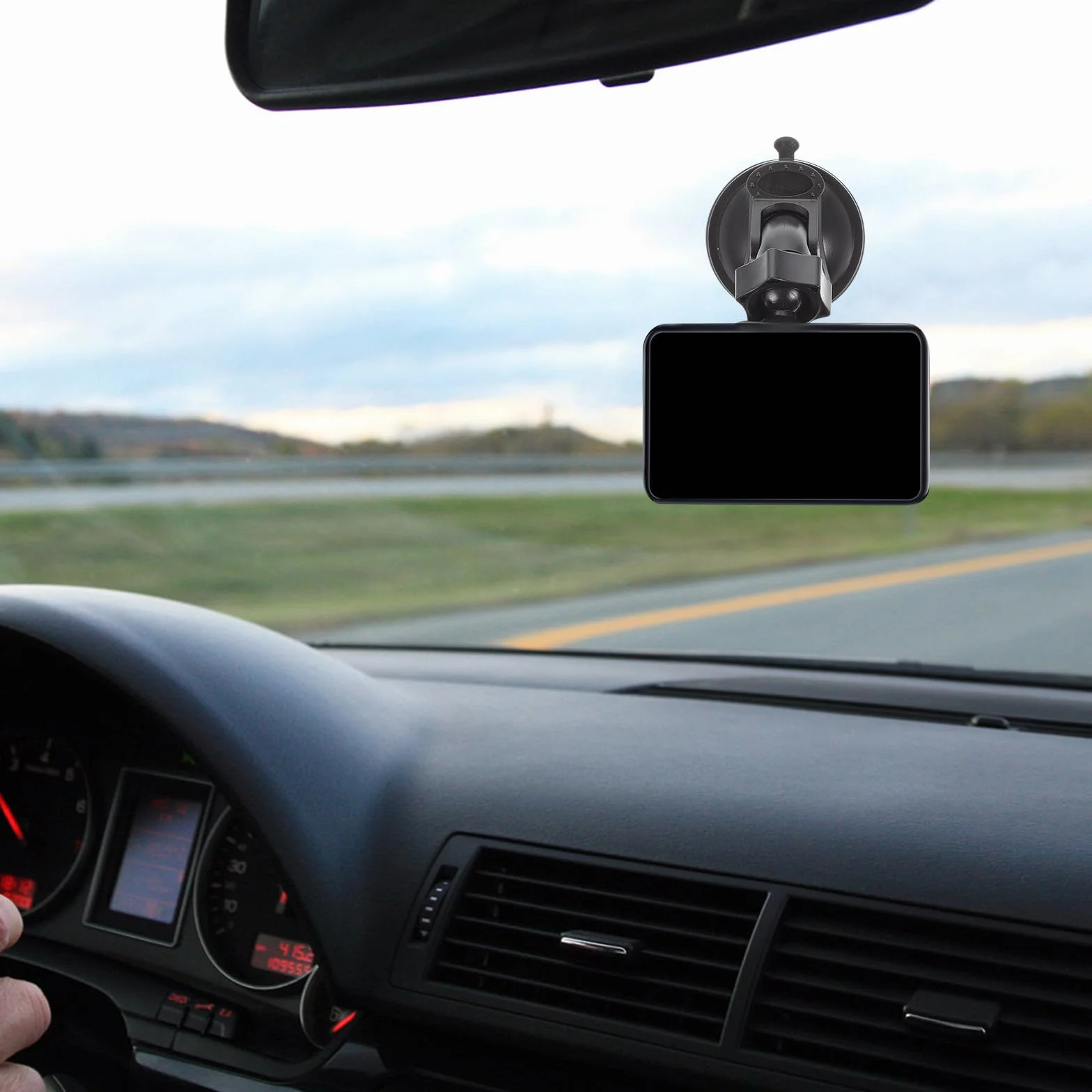Gadpiparty Supporto per Dash Cam Auto in Plastica Nero Ventosa, Design Rotante a 270 Gradi, Set 4 Adattatori di Ricambio per Telecamera Digitale in Auto