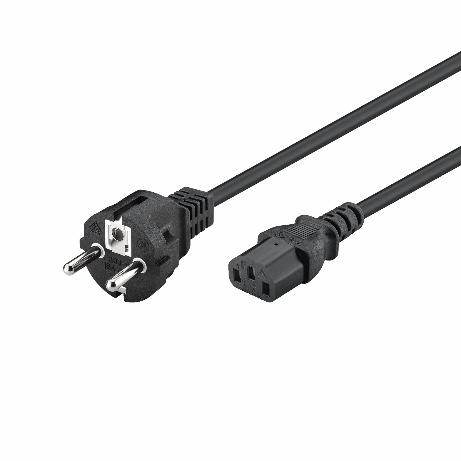 Goobay 50098 Cavo Alimentazione, Nero, 2m Lunghezza del Cavo