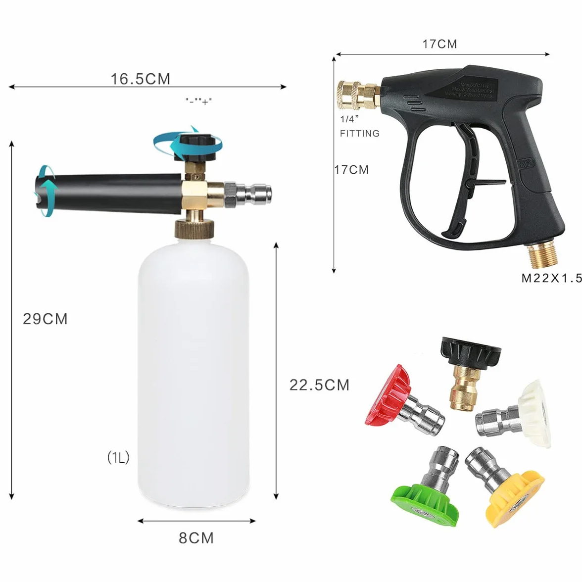 Pistola in schiuma ad alta pressione Foam Lance with 5 Nozzles for Car Cleaning