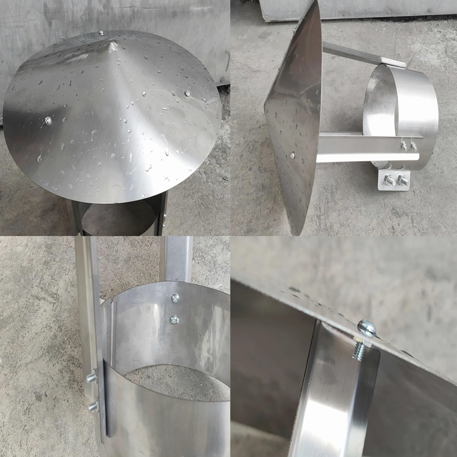 Comignolo Tondo in Acciaio Inox, Cappuccio di sfiato Conico Resistente alle intemperie, Copertura Isolante in Acciaio zincato Resistente, 27 cm x 45 cm, Perfetto per Tutte Le Condizioni Atmo