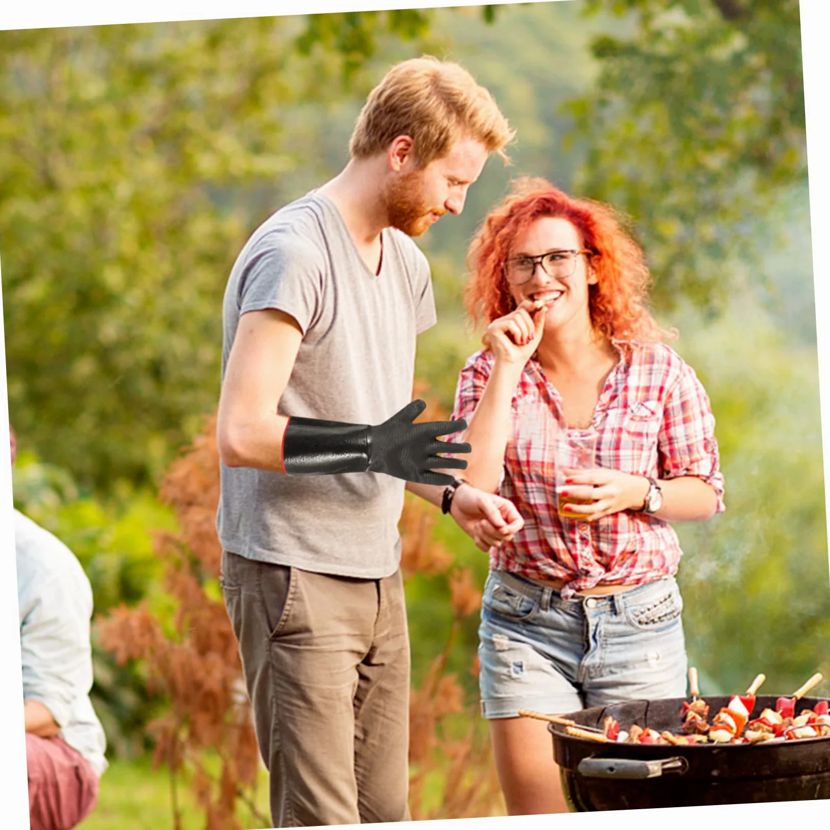 Guanti Protettivi in Neoprene Neri, 1 Paio, Resistenti al Calore | Outdoor Bbq e Stufa, Isolamento Termico Riutilizzabile, Misura Standard per Uso Pratico
