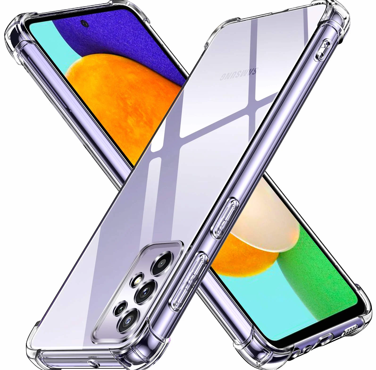 iVoler Cover per Samsung Galaxy A52 4G / A52 5G / A52s 5G, Custodia Trasparente per Assorbimento Degli Urti con Paraurti in TPU Morbido, Sottile Morbida in Silicone TPU Protettiva Case