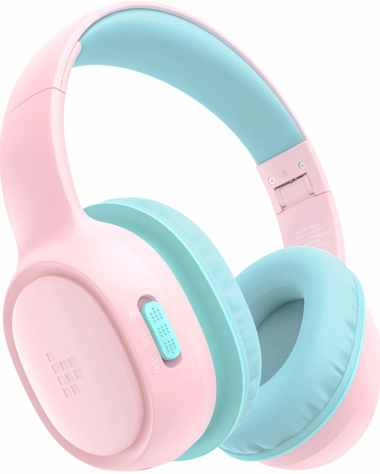 Tronsmart KH02 Cuffie Bluetooth 5.3 per bambini, Limite volume 74/85/93 dB, 45 Ore di Riproduzione, Cavo Audio integrato, Cuffie Wireless Pieghevoli con Microfono per Scuola, Viaggio, Aereo - Rosa