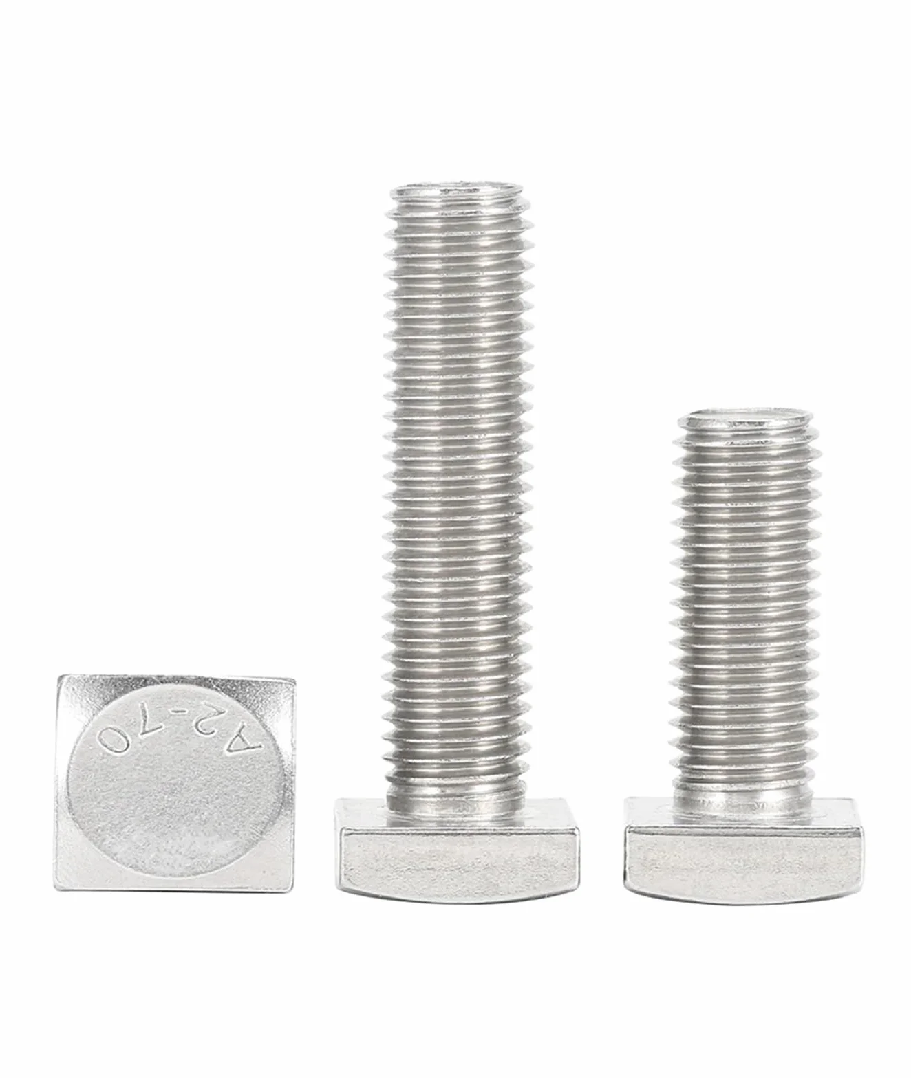 Bulloni a testa quadrata in acciaio inossidabile 304 A2 M4 M5 M6 M8 M10 M12 100mm