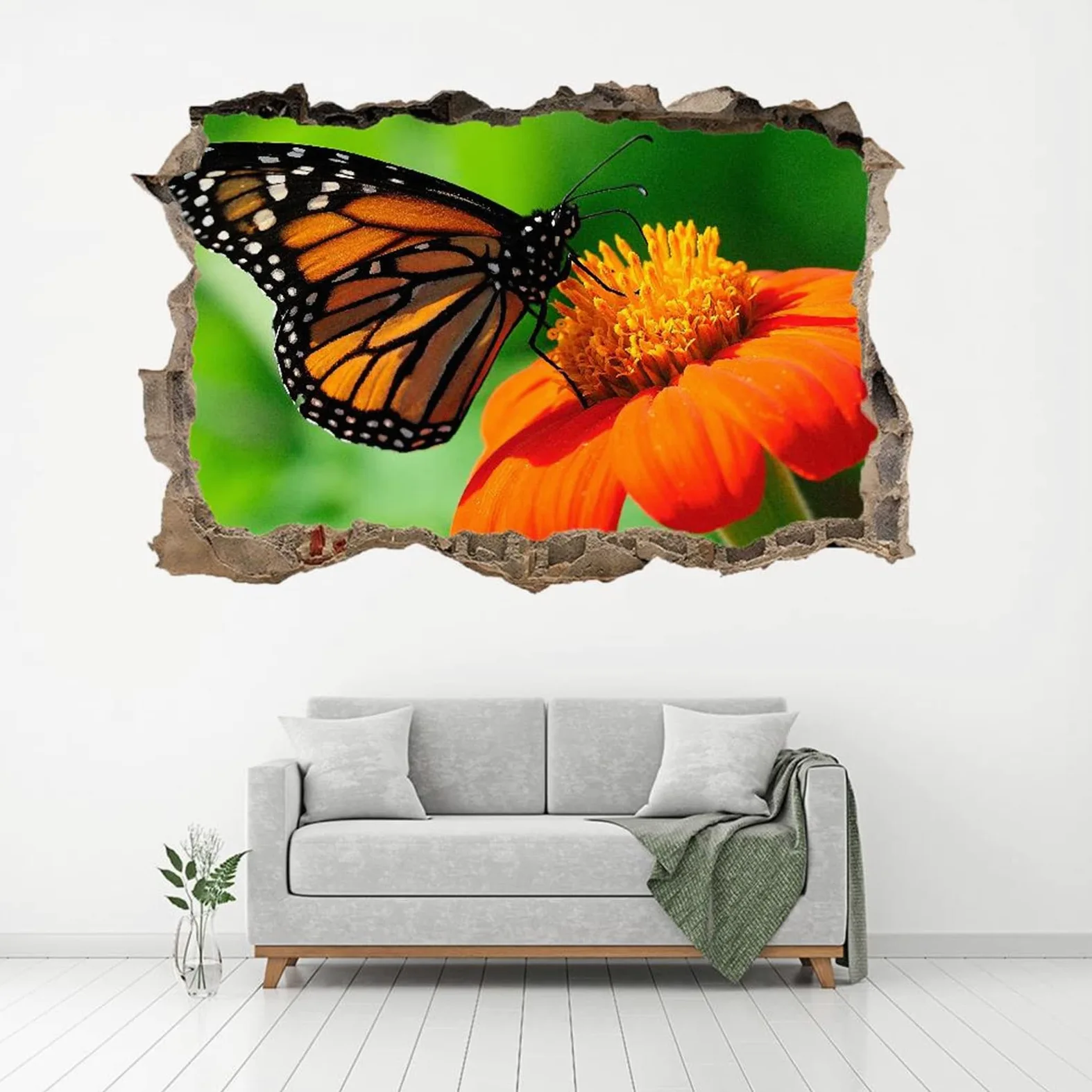 Decorazione Da Parete 3D, Farfalla Stanza Delle Autoadesivo Della Parete Smontabile Fiore Decalcomanie Per Camera Da Letto Per Bambini Nursery Decorazioni Per Matrimoni Regalo 75x113cm