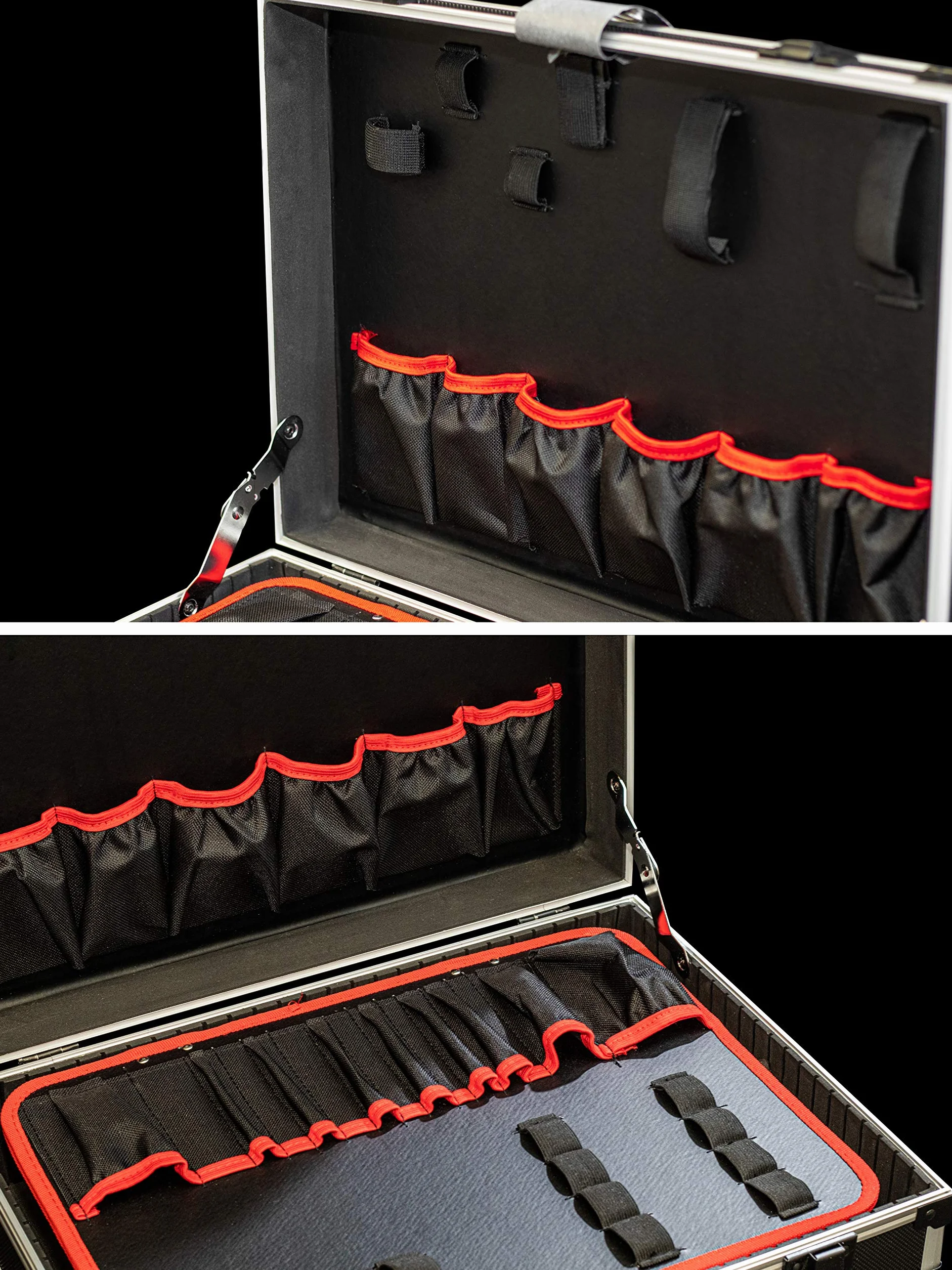 Meister Valigetta attrezzi vuota 460x320x140 mm 15 tasche 15 kg alluminio robusta