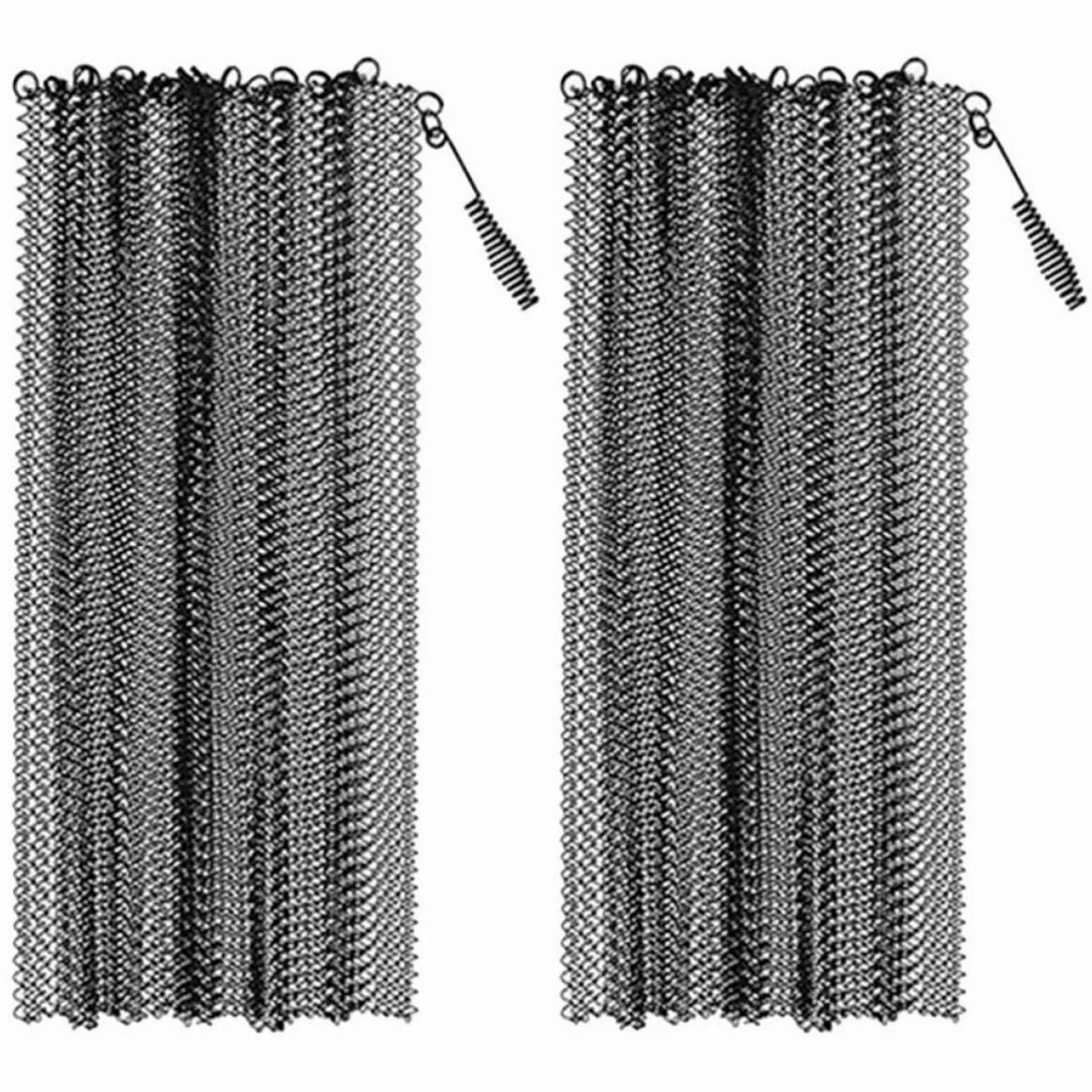 BESPORTBLE 2 Pezzi Tende Rete per Caminetti in Ferro con Maniglie e Anelli | Schermi in Rete, Design Semplice ed Elegante, Resistenza alle Alte Temperature