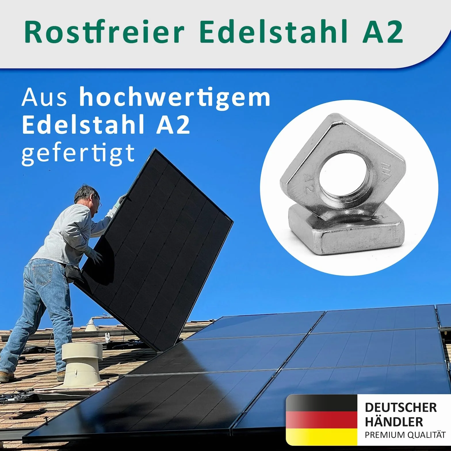 Dadi quadrati M5 DIN 562 Acciaio Inox A2 V2A forma bassa antiruggine