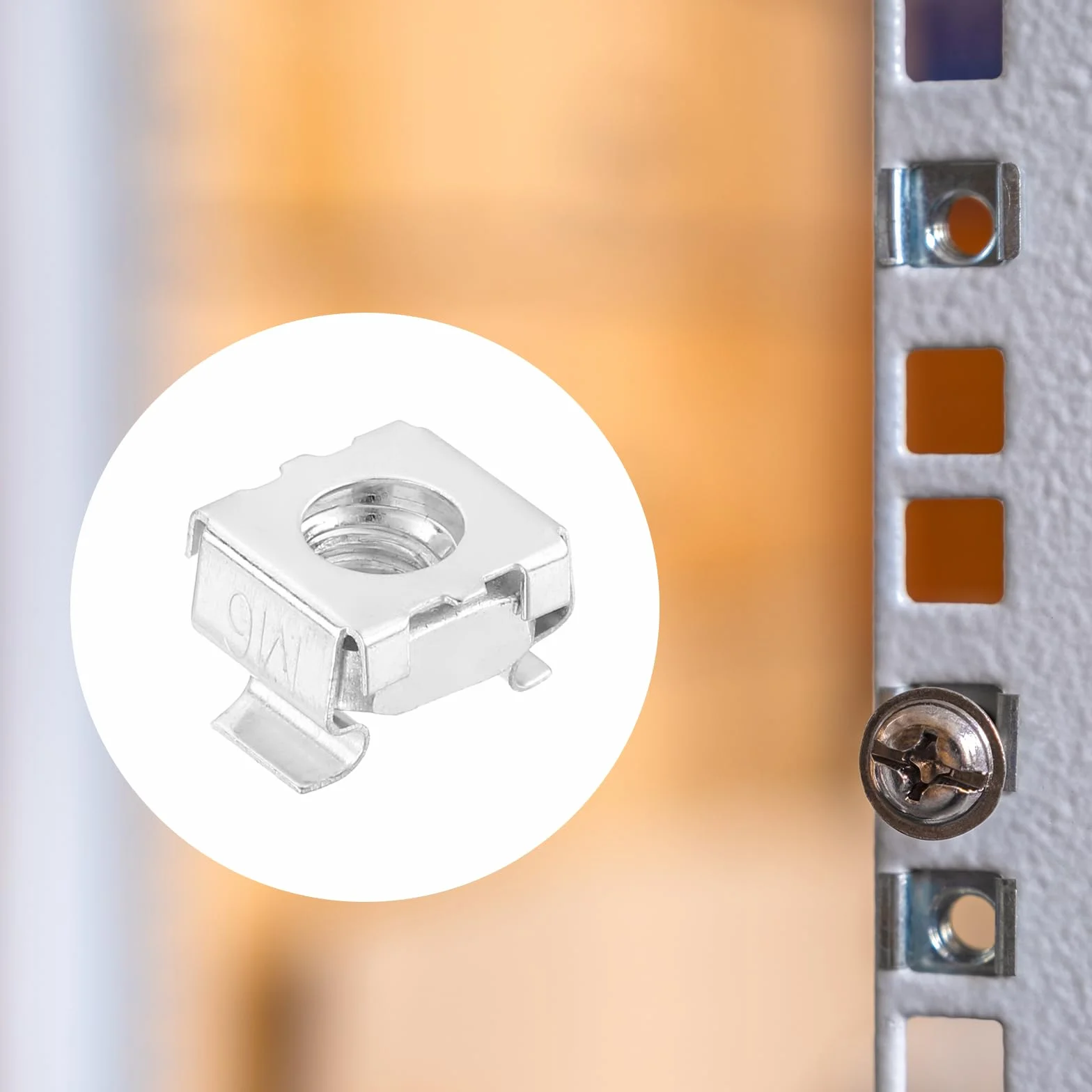 QUARKZMAN M6 x 1mm Dado a Gabbia Snap-In 50Pz Acciaio Carbonio Zincato per Armadio Rack Server