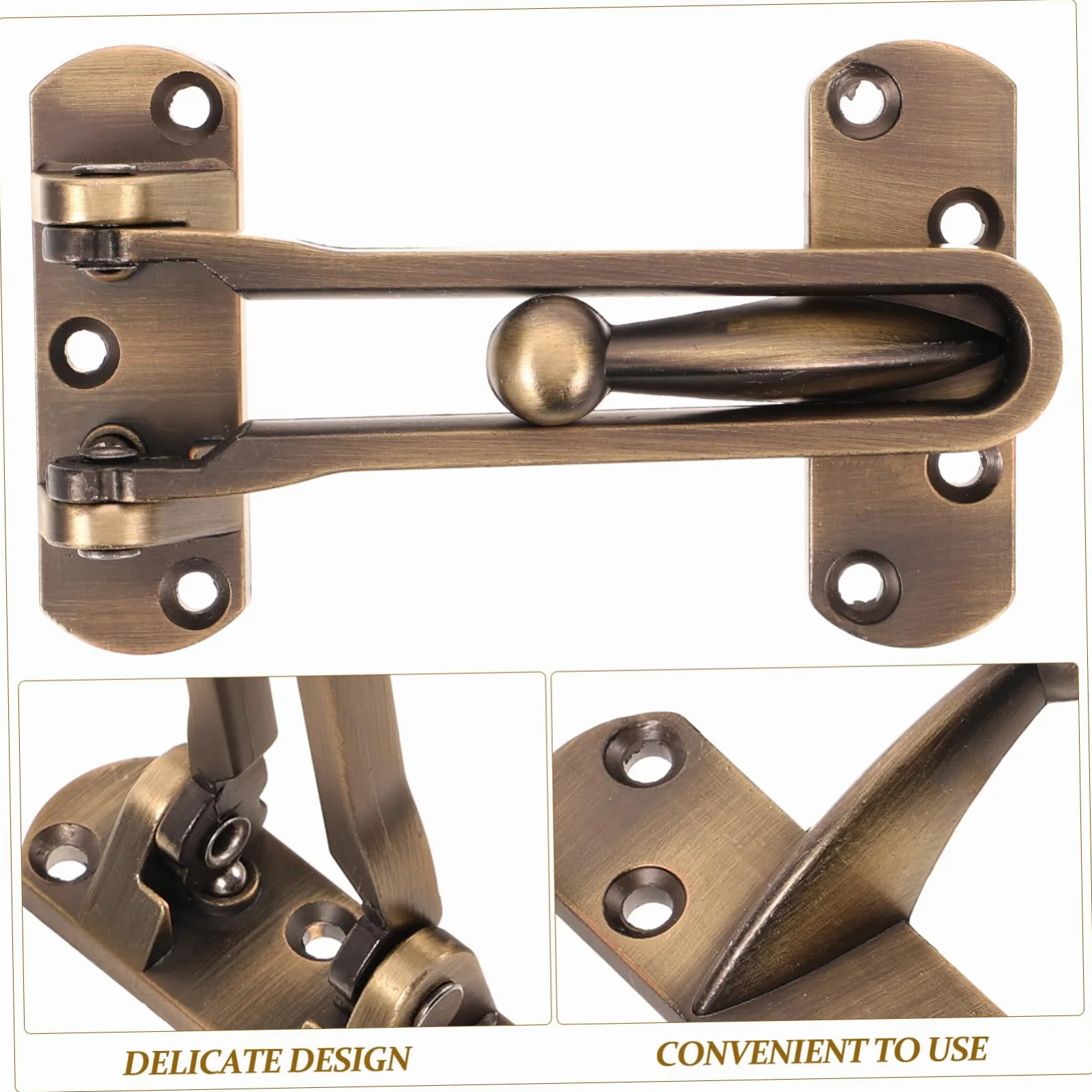 5 Pezzi Serratura Sicurezza per Porta con Chiavistello Vintage e Hotel Design Elegante e Pratico Antico