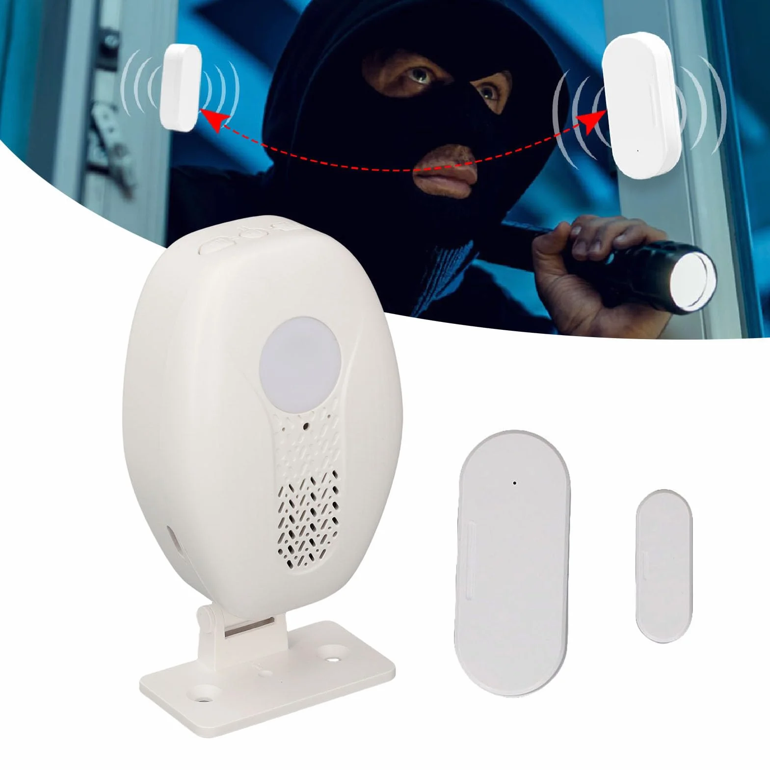 Topiky Allarme Sensore Porta Wireless Induzione Magnetica Portata 98,4 Piedi 80 DB Avviso Porta e Finestra Aperta per Casa Ufficio Sicurezza Aziendale con 3 modalità Installazione Semplice