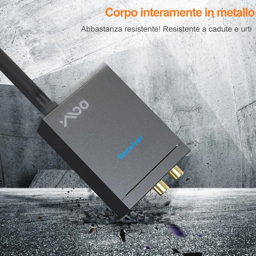 YMOO Trasmettitore Ricevitore Audio Wireless per TV, 2,4GHz Adattatore Bluetooth per Subwoofer, 100m, Jack da 3,5 mm e RCA, Bassa Latenza per Musica da PC a Hifi Stereo/Casse Attivo/CD