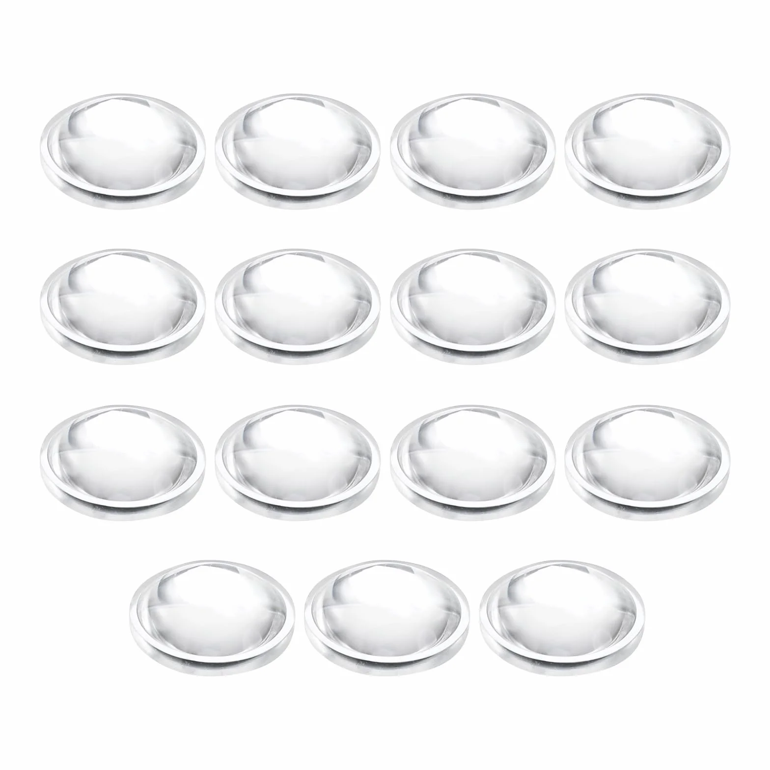 PATIKIL Diametro 15mm Lente Piano Convessa, 15 Pezzi Altezza 5mm PMMA Acrilico LED Ottica Lente Convessa Condensatore con Bordo per Torcia Auto Bicicletta Faro Proiettore, Trasparente