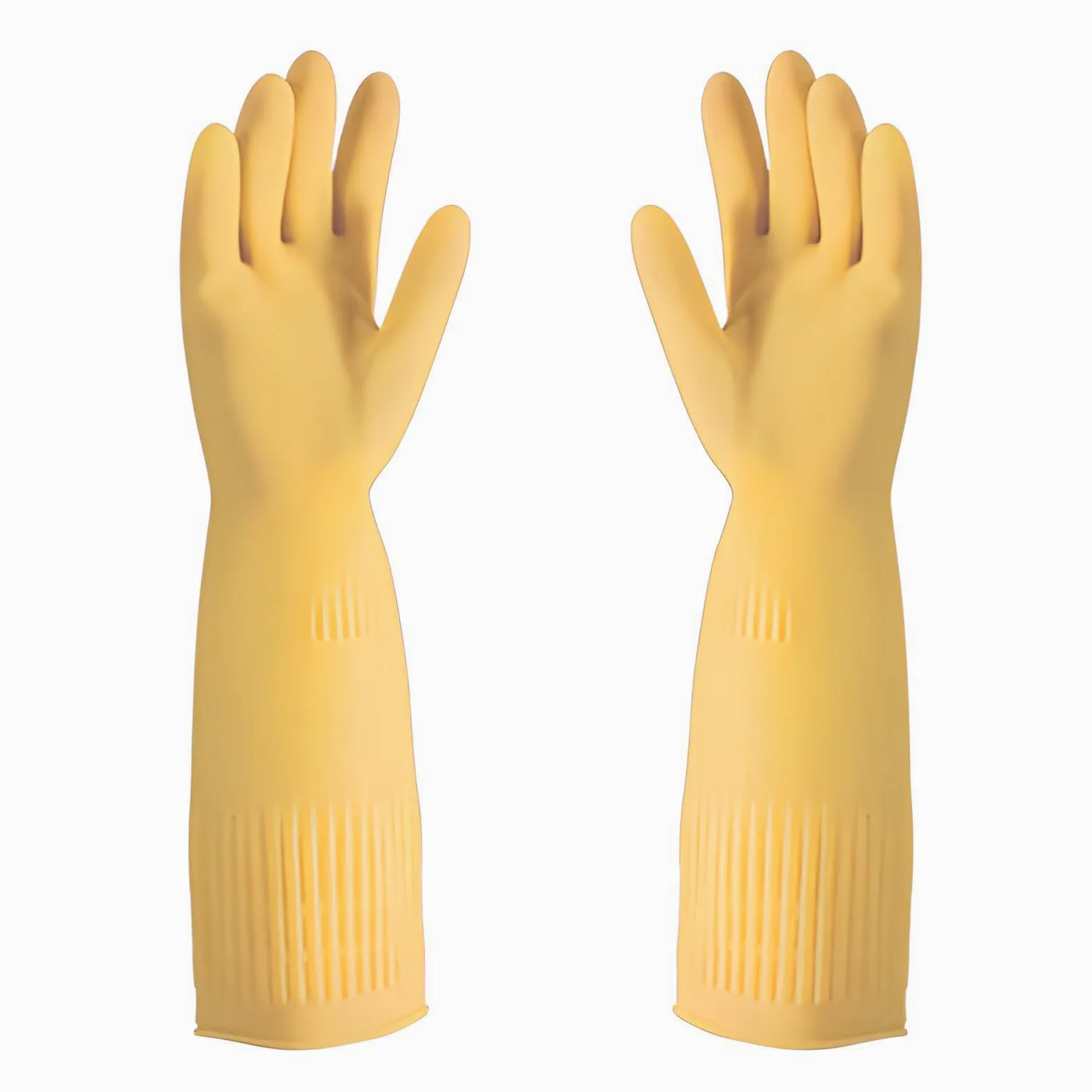 Guanti in gomma extra lunghi per lavare i piatti, spessi e impermeabili e riutilizzabili, antiscivolo, perfetti per il lavaggio domestico, 45 cm