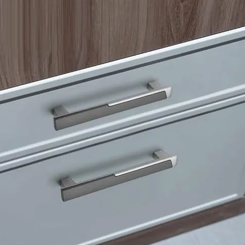 Confezione da 2 maniglie moderne in lega di zinco, eleganti maniglie per cassetti per cucina, bagno, armadio, cassettiera, hardware (nero, foro singolo)