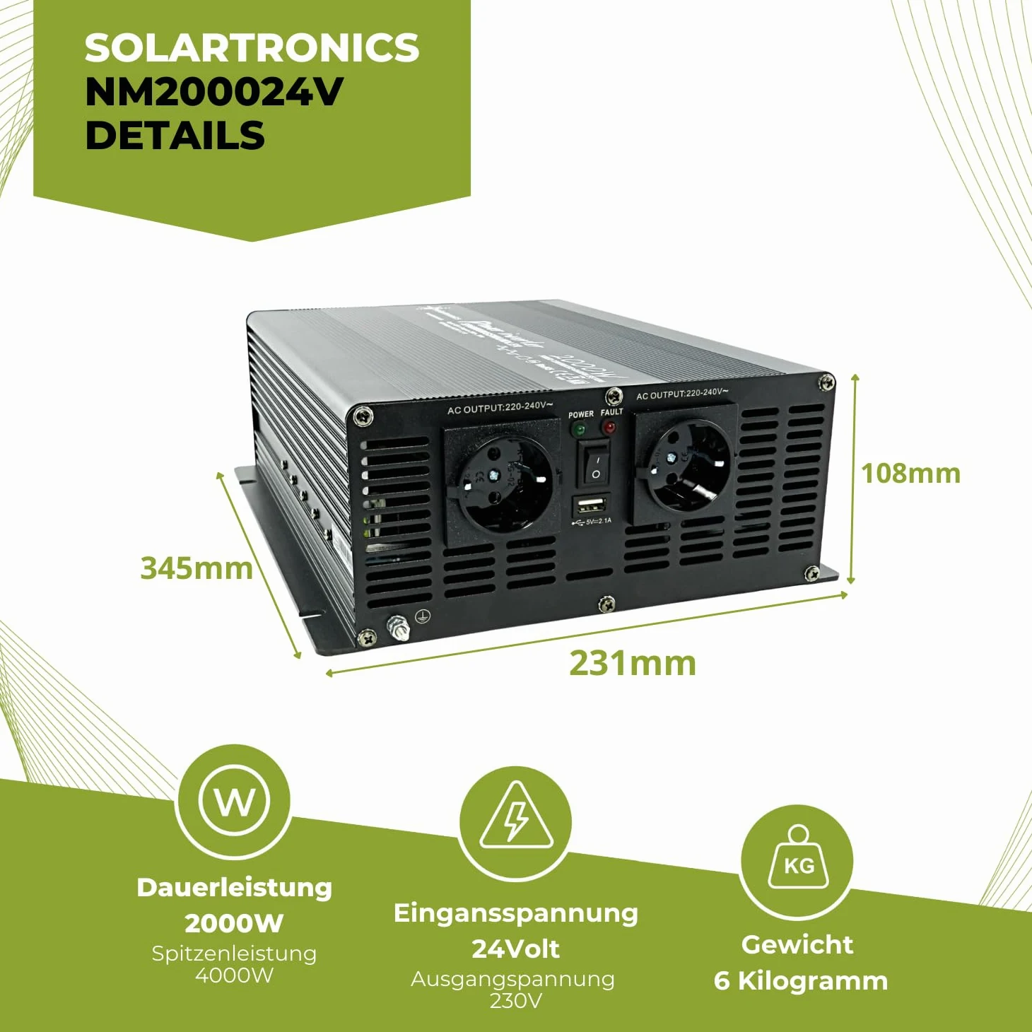Invertitore 2000 Watt 24 – 230 V