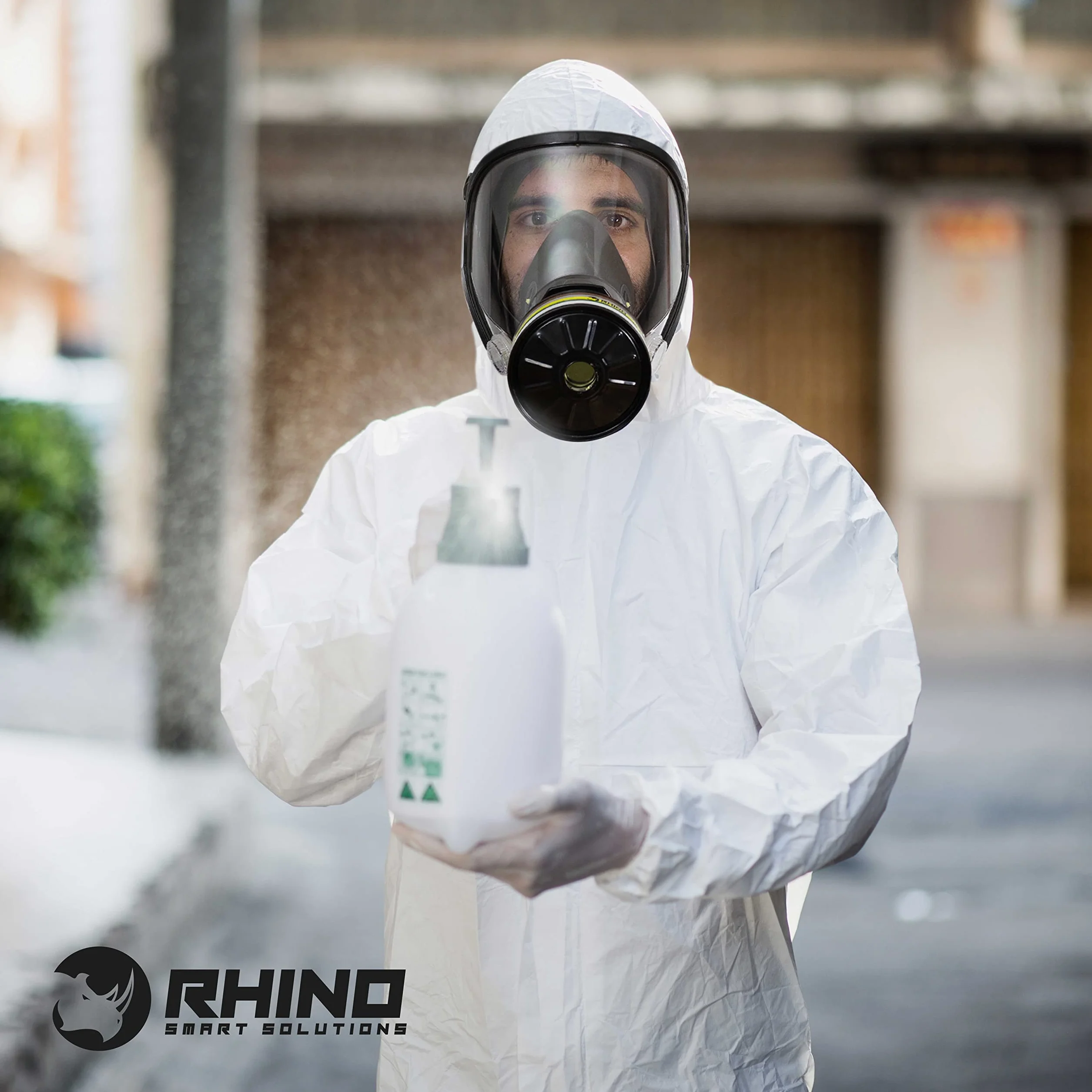 RHINO Maschera antigas integrale riutilizzabile RH-7011B con filtro e guanti di sicurezza