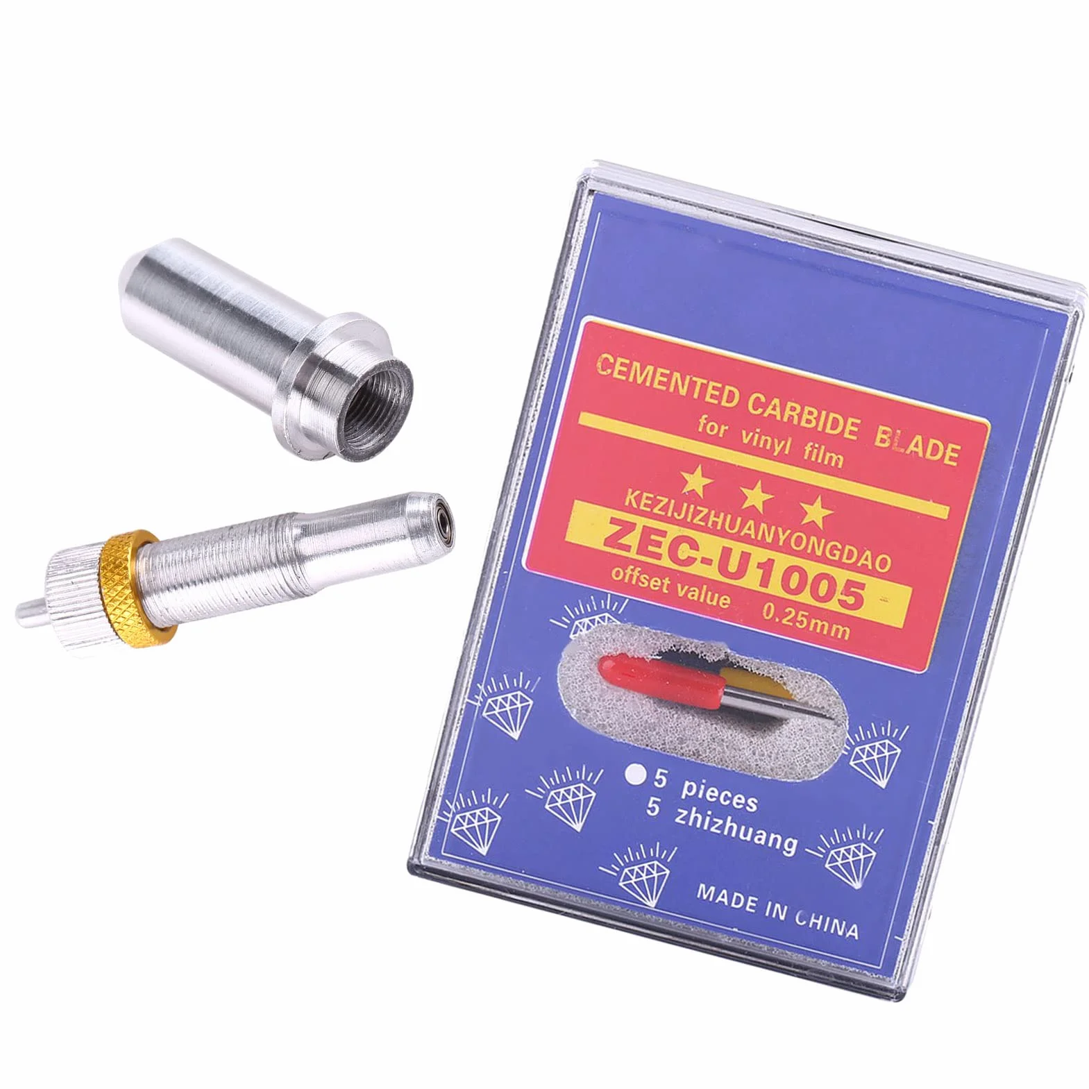 Summa Cutter Blades 15Pcs Utensile Taglio per Plotter in Acciaio Al Tungsteno 30-60 Gradi con Supporto