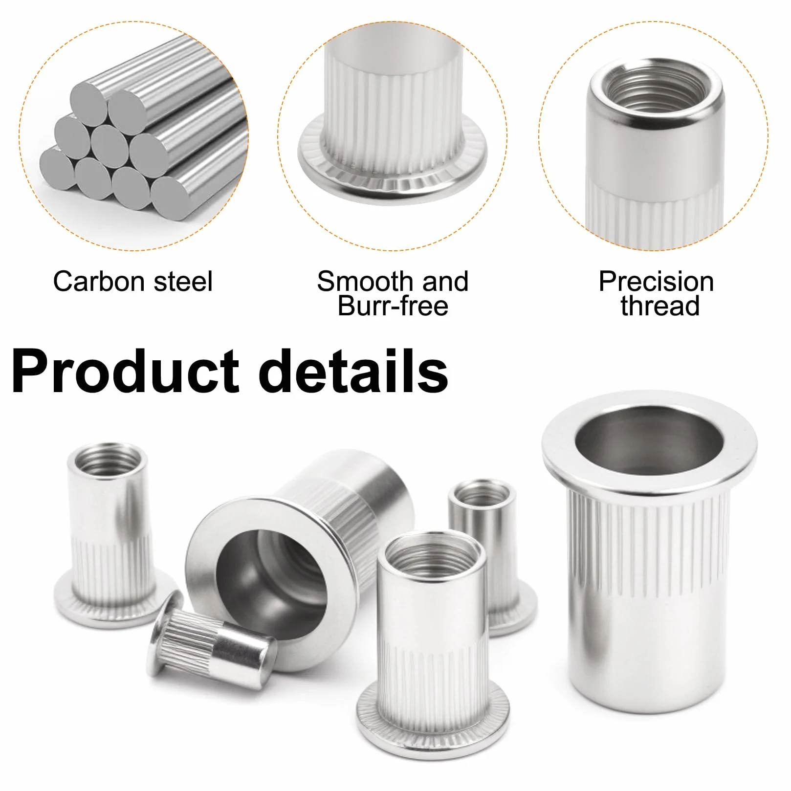 Zestaw 218 Pz Inserti Filettati Acciaio Inox M3 M4 M5 M6 M8 M10