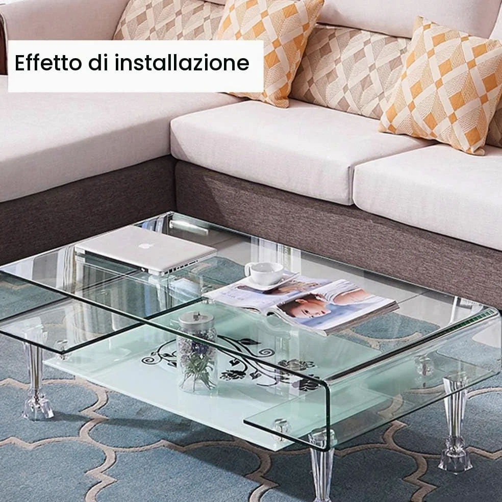 Gambe per mobili Acrilico 4, Gambe di Supporto per Tavolino in Plexiglass Trasparente, Adatte per Mobili TV, Piedini per Armadi da Pranzo, Gambe per Tavoli, ECC.