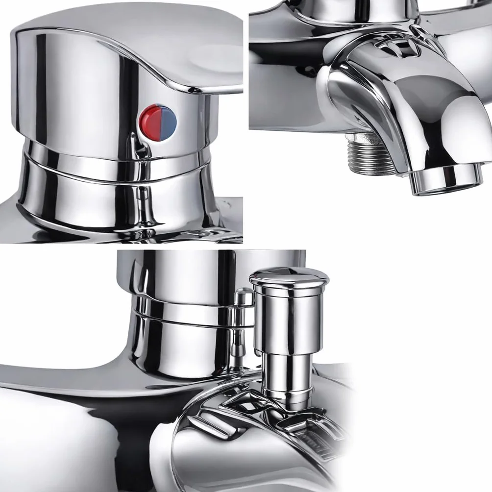 Miscelatore Vasca da Bagno Monocomando Cromato con Deviatore per Doccetta 1/2”