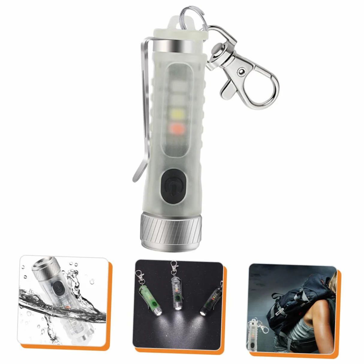 BESPORTBLE 4pezzi Mini Torcia Ricaricabile Led Portachiavi Leggera e Compatta Modalità Di Illuminazione Per Esterni Per Campeggio e Attività All Aperto