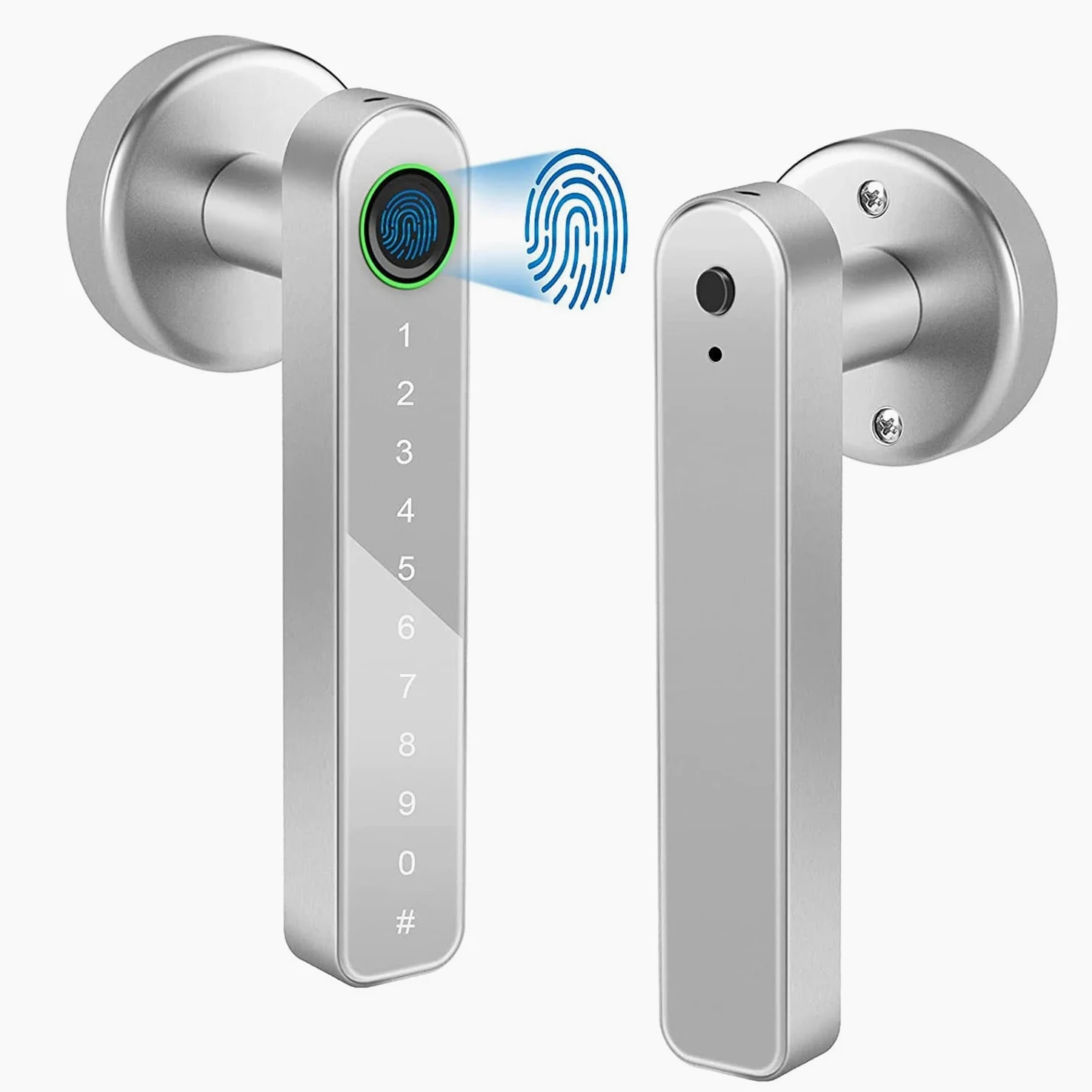 Smart Door Lock Keyless Entry Serratura della porta della tastiera con maniglia, serratura della porta dell'impronta digitale con controllo WiFi APP Tuya