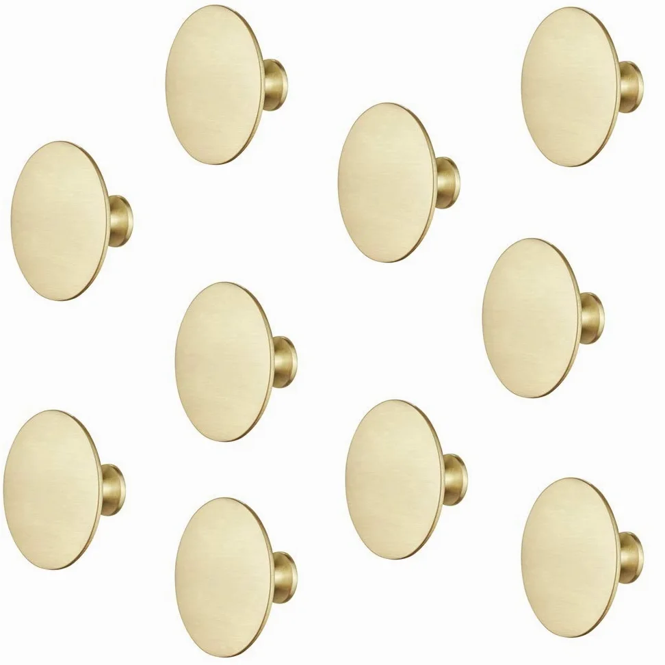Gedotec H1960 - Pomello per mobili in ottone anticato per cassetti, stile rustico, con viti, grande, Ø 60 mm